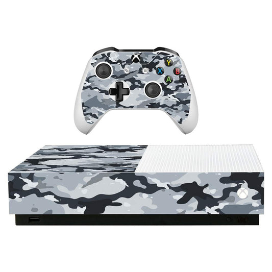 MightySkins Skin for Microsoft Xbox One S All-Digital Edition - Gray Camouflage | Protective  Durable  and Unique Vinyl Decal wrap Cover | Easy to Apply  Remove  and Change Styles | Made in The USA