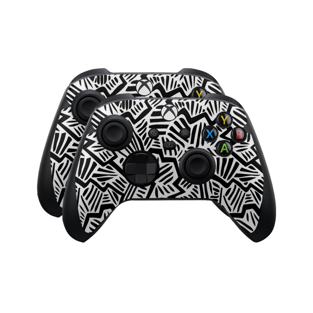 Skin Compatible with Microsoft Xbox Series X|S Controller (2 Pack) - Abstract Black - Premium 3M Vinyl Protective Wrap Decal Cover - Easy to Apply | Crafted in The USA by MightySkins