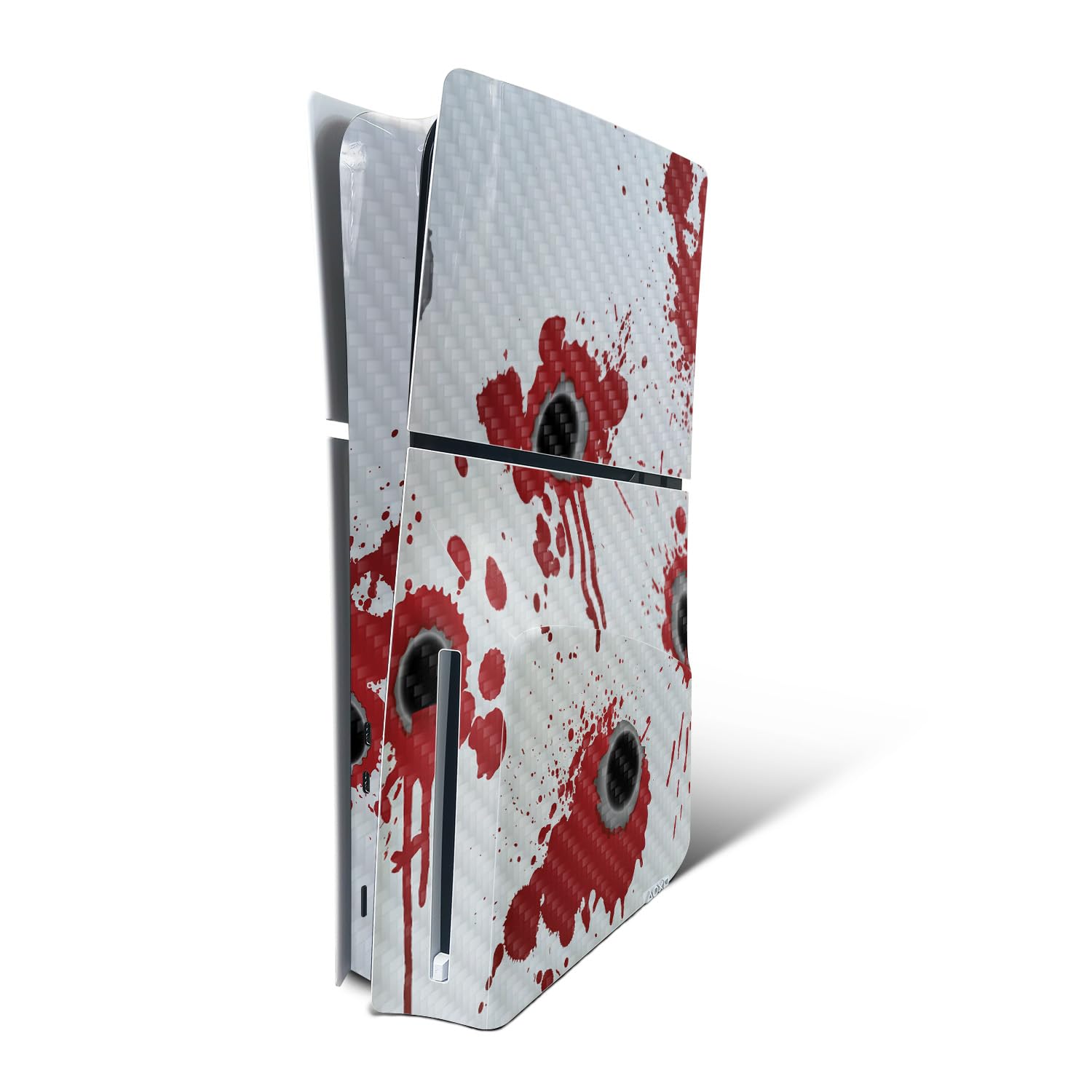 MightySkins Carbon Fiber Skin for PS5 Playstation 5 Slim Disc Edition Console Only - Bullet Holes Protective  Durable Textured Carbon Fiber Finish Easy to Apply Made in The USA