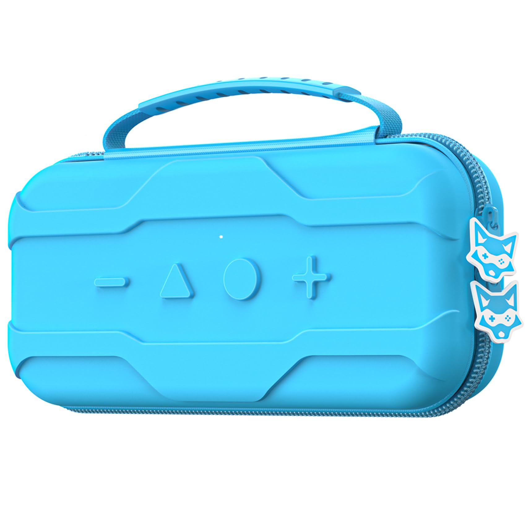 AXYBCOOL Switch Carry Case Compatible with Nintendo Switch 2(2025)  Portable Hard Shell Switch 2 Case Travel Protective for Accessories and Games with Cute Fox shaped Zippers-Blue