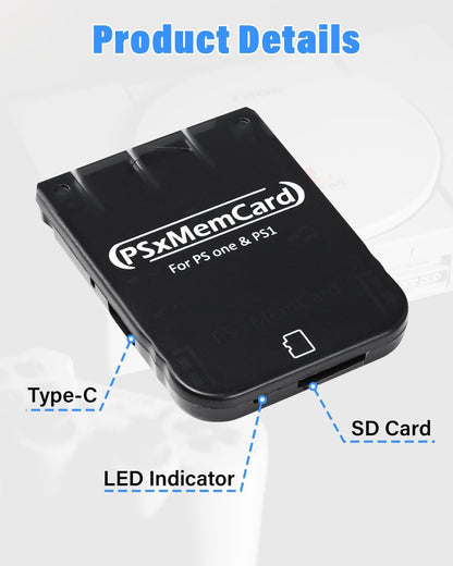 Kaico PSx 512MB Memory Card for PS1 & PS One - High Speed, Clear, Supports Firmware Upgrade & FreePSXBoot