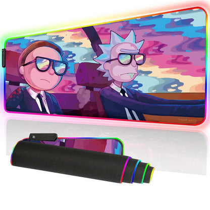 Bimormat RGB Gaming Mouse Pad - LED Light, Large Rubber Base, 35.4x15.7, Colorful Design - Model 9040rkmomo