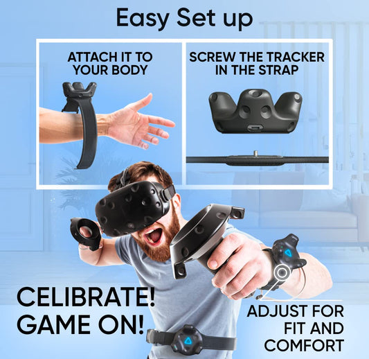Skywin VR Tracker Straps - 5 Waist Belts & 10 Hand Straps for HTC Vive - Secure & Comfortable - Bundle1+2