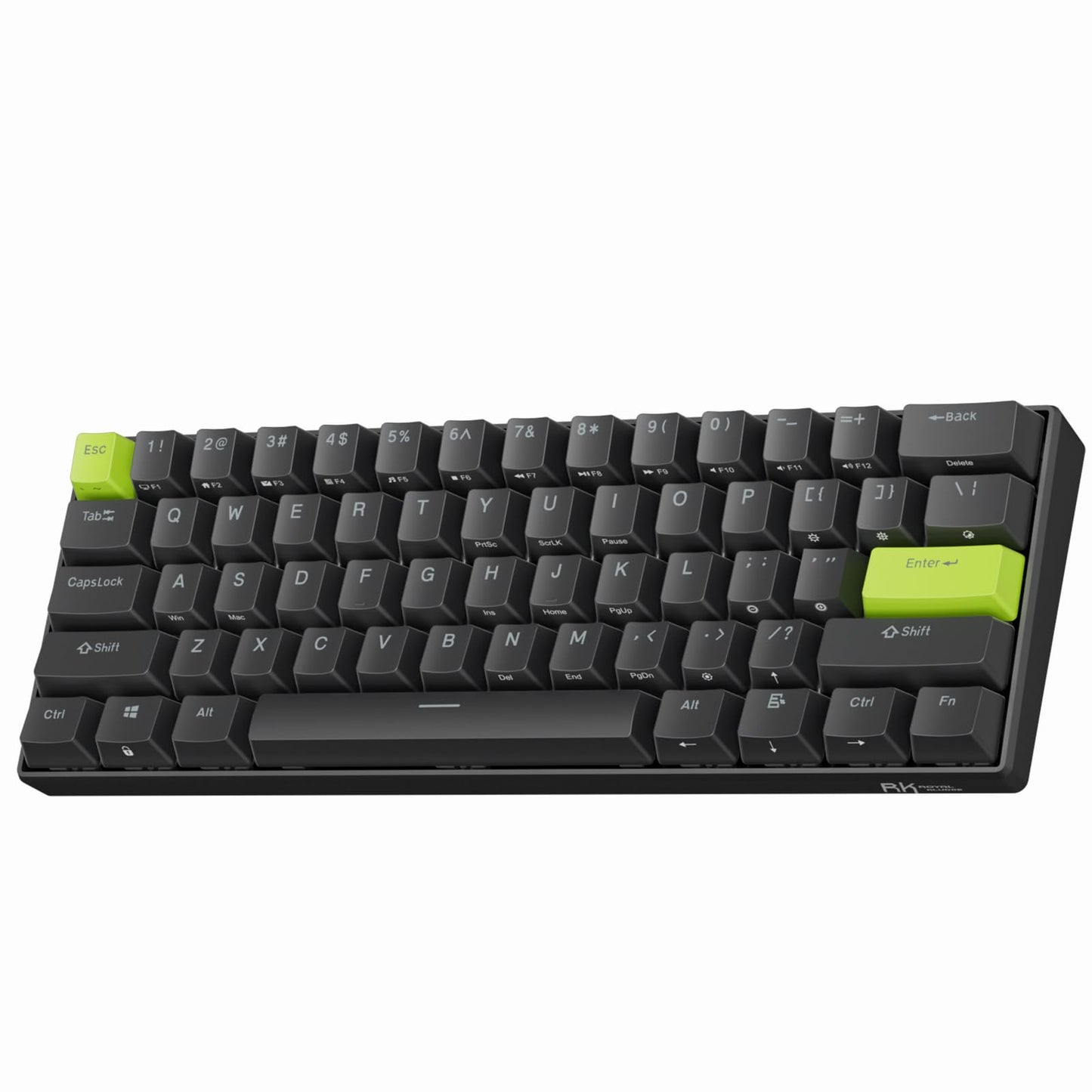 RK ROYAL KLUDGE C61 HE Gaming Keyboard 60% Wired Mechanical Keyboard with Hall Effect Magnetic Switch 8000Hz Polling Rate Rapid Trigger RGB Backlit  61 Keys  Black Green