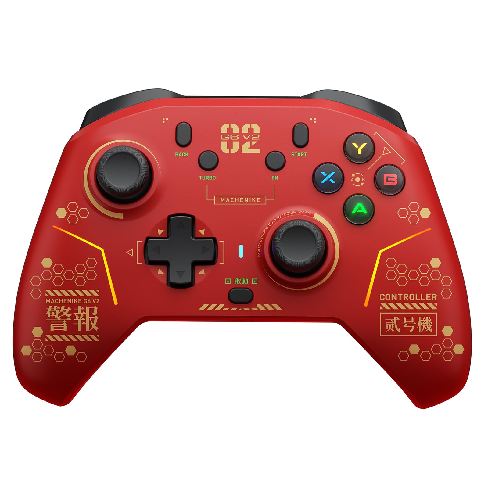 Machenike G6V2PE Wireless Controller for PC/Switch/iOS/Android  TMR Joysticks & Triggers 1000Hz Polling Rate  RGB Remappable Buttons  1000mAh Battery  Voice Coil Motor