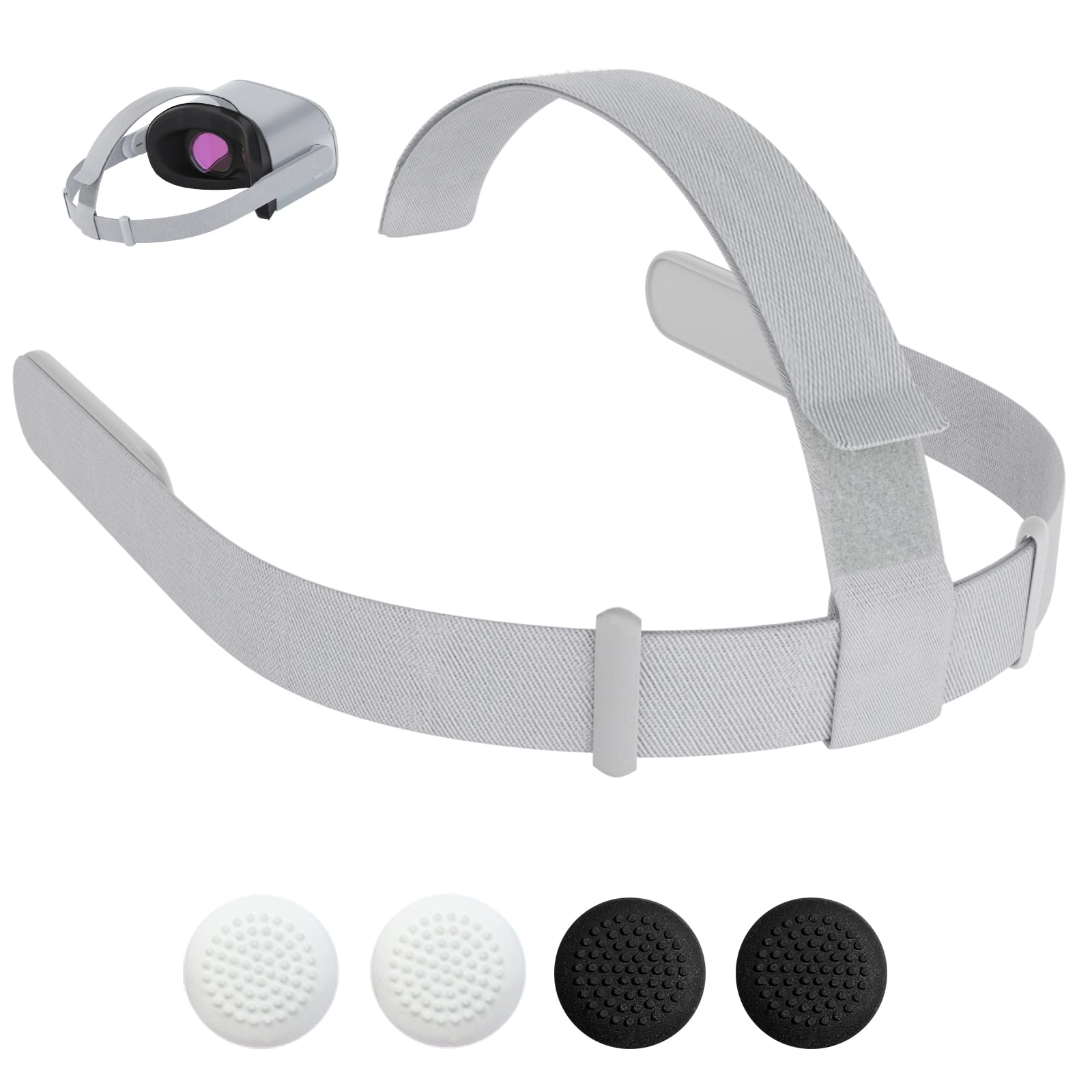 Original Head Strap for 0culus Quest 2 Headset  TanReginal Replacement HeadStrap Compatible with Met-a Quest 2 Headstrap with 4 Pcs Controller Thumb Grip Caps