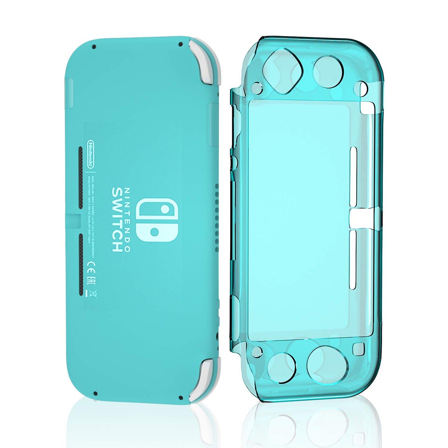 ECHZOVE Hard Clear Protective Case for Nintendo Switch Lite - Turquoise, Plastic Material