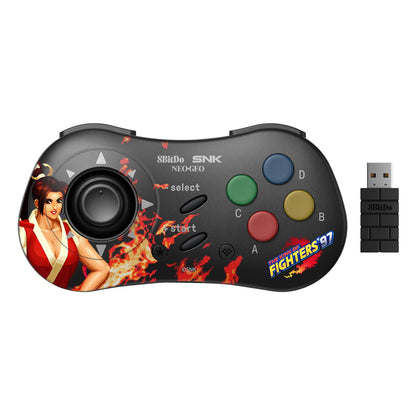 8Bitdo NEOGEO Wireless Controller - Classic Click-Style Joystick, Black, Model 6922621504108, Officially Licensed by SNK (Mai Shiranui Edition)