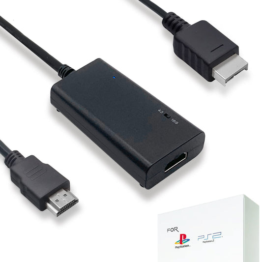 LEVELHIKE HDMI Cable for Playstation 2 & Playstation 1 Console (PS2 & PS1)  PS1/PS2 to HDMI Adapter with True RGB Signal Output (100% Improved Video Quality)  HD Converter with 4:3/16:9 Switch
