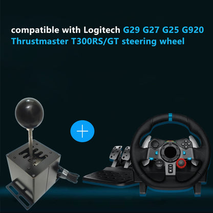 GSTP PC USB Simulator Shifter for G29 G27 G25 G920 T300RS/GT - 7+R Black Compatible with ATS ETS Dust WRC Sim Racing Games