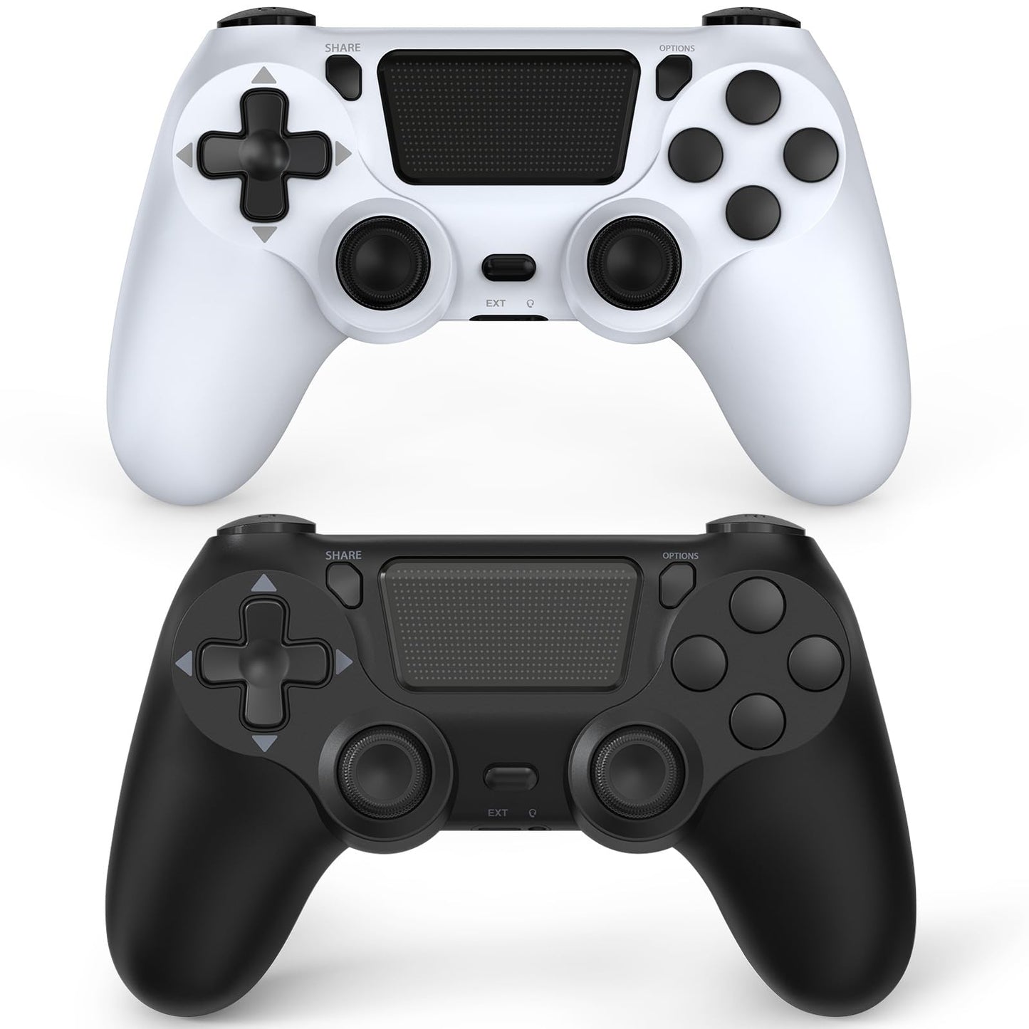 Wuthur Wireless Controller for PS4/Pro/Slim - 2 Pack, Black & White