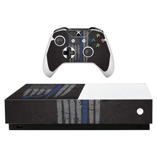 MightySkins Skin for Microsoft Xbox One S All-Digital Edition - Thin Blue Line K9 | Protective  Durable  and Unique Vinyl Decal wrap Cover | Easy to Apply  Remove  and Change Styles | Made in The USA