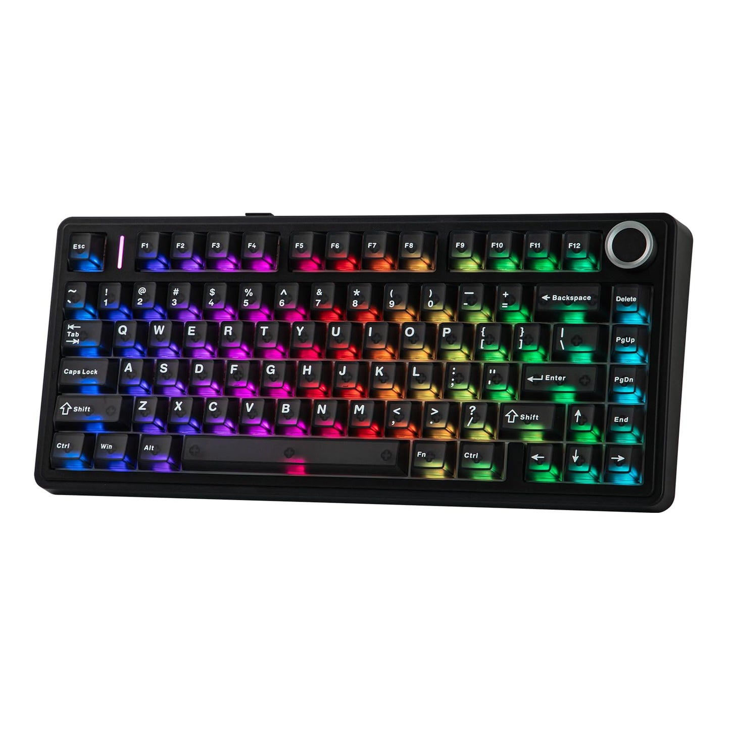 EPOMAKER x Aula F75 Ultra Wireless Gaming Keyboard with Knob  10000mAh  Hot Swap  RGB  PBT Keycap  Creamy Sound  VIA  75% Mechanical Keyboard for Win/Mac (Black  Pink Mint)