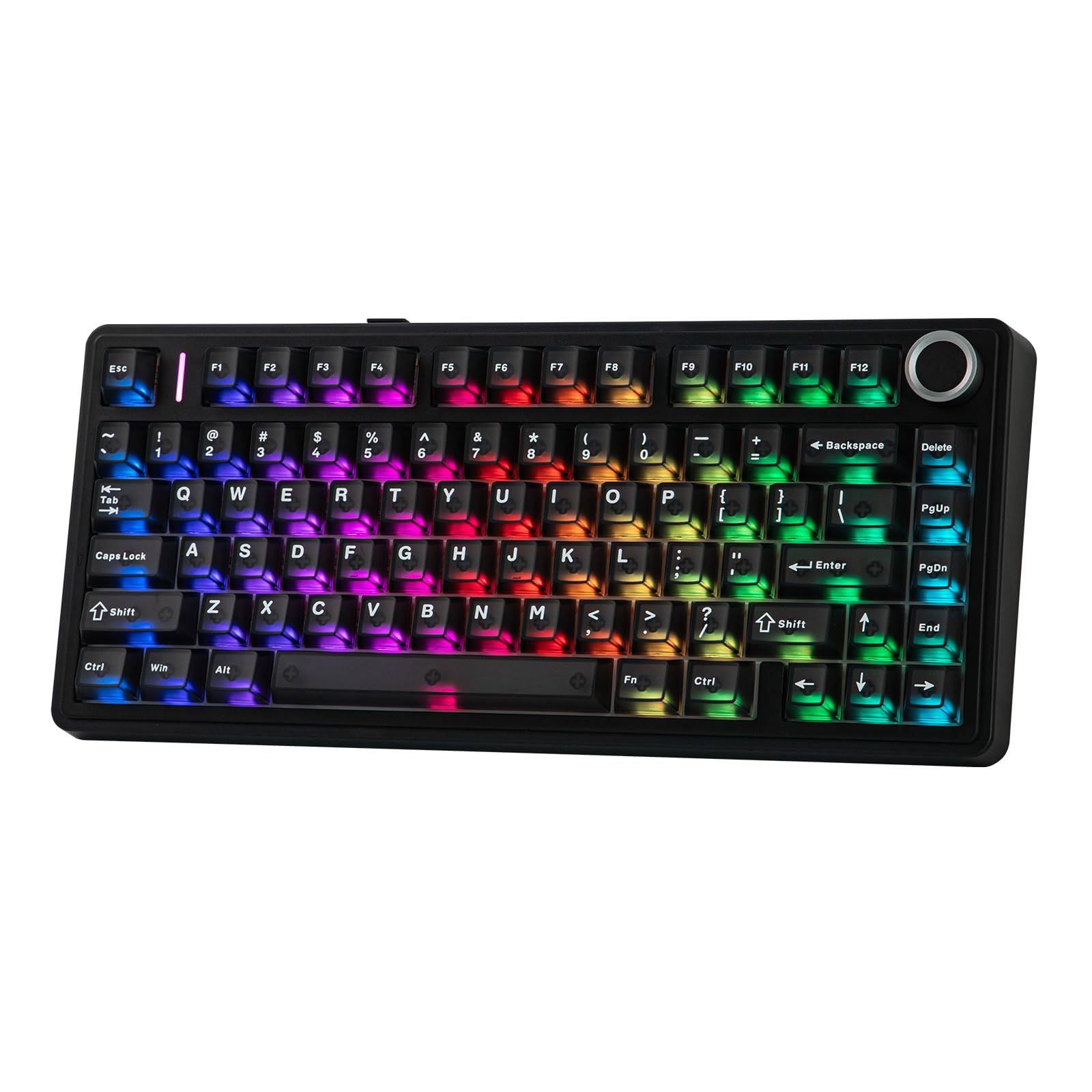 EPOMAKER x Aula F75 Ultra Wireless Gaming Keyboard with Knob  10000mAh  Hot Swap  RGB  PBT Keycap  Creamy Sound  VIA  75% Mechanical Keyboard for Win/Mac (Black  Pink Mint)