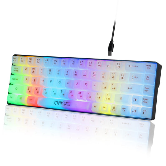 CHONCHOW Mini 60% Gaming Keyboard - Rainbow RGB Backlit, 68 Keys, Compact, Model G31D, Wired for PC, Mac, Xbox, PS4, PS5