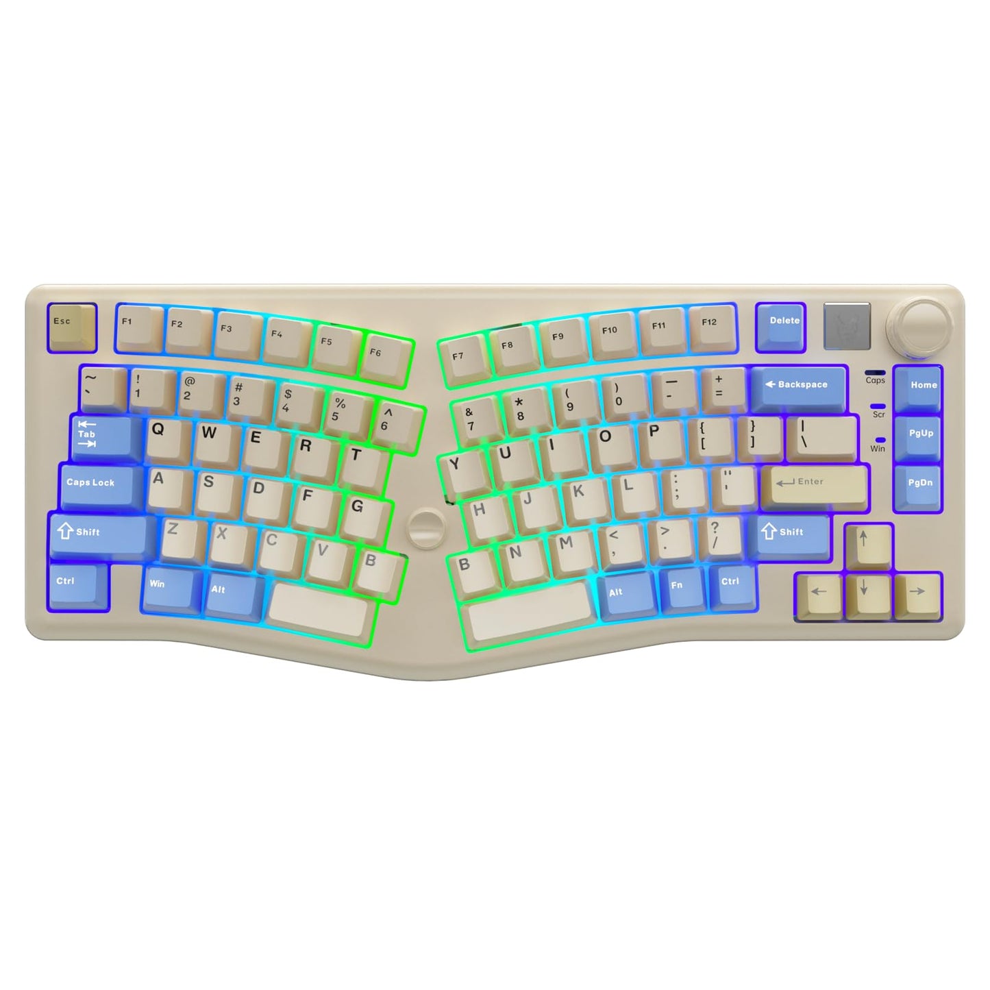 CORBOBO x LEOBOG Alice A75 Ergonomic Keyboard  Wireless Mechanical Gaming Keyboard Tri-Mode BT5.0/2.4G/Wired with Joystick and Knob  75% Layout RGB Backlit Hot Swappable Linear Switches for Win