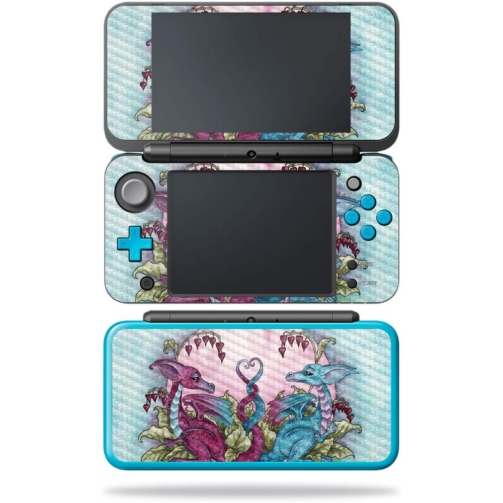 MightySkins Carbon Fiber Skin for Nintendo New 2DS XL - Angry Dragon | Protective  Durable Textured Carbon Fiber Finish | Easy to Apply  Remove  and Change Styles | Made in The USA