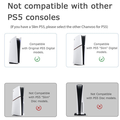 Chanvoo PS5 Under Desk Mount Holder, Aluminum, Silver, Compatible with PS5/PS5 Slim Digital Edition, Not for Disc Version