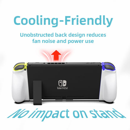 MystiForge Ergonomic Comfort Grip for Switch & Switch OLED, White, Model MF-GA01-Grip-B, Compatible with Joy-Con Controllers