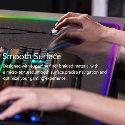 Signo Gaming Mouse Pad - Large RGB Extended 31.5x11.8" Non-Slip Rubber Base, 7 Lighting Modes, 6 Brightness Levels, Model: dwc-113