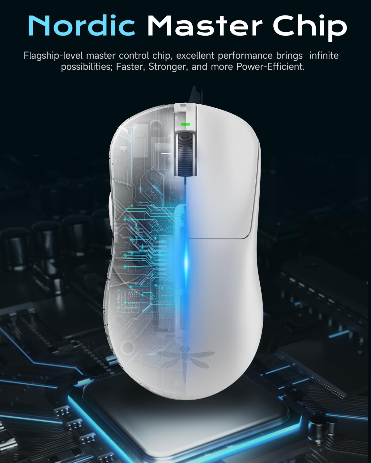 VGN Dragonfly F1 Pro Wireless Gaming Mouse - 49g, 26K DPI, 6 Buttons, 65Hrs Battery, Classic White