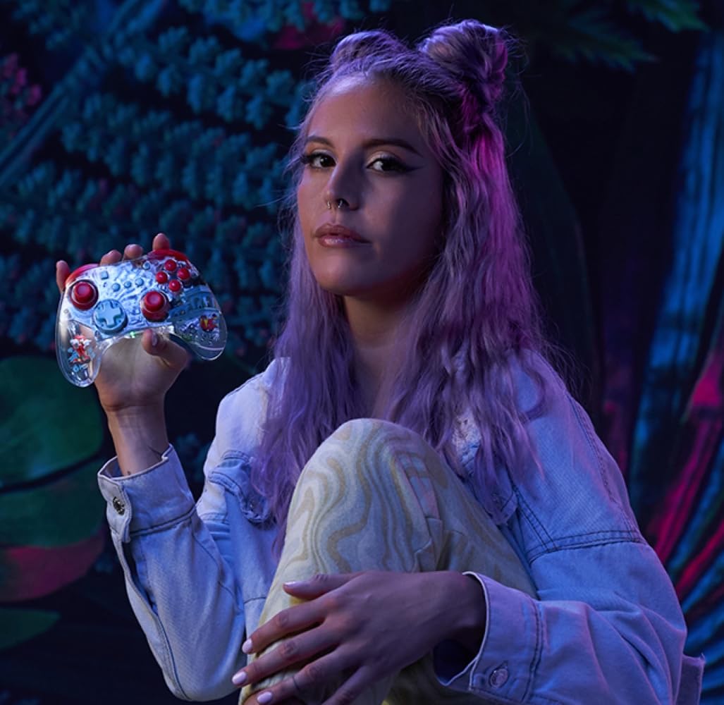 PDP REALMz Wireless Nintendo Switch Pro Controller - Customizable LED, 30ft Range, Rechargeable, Knuckles Variant