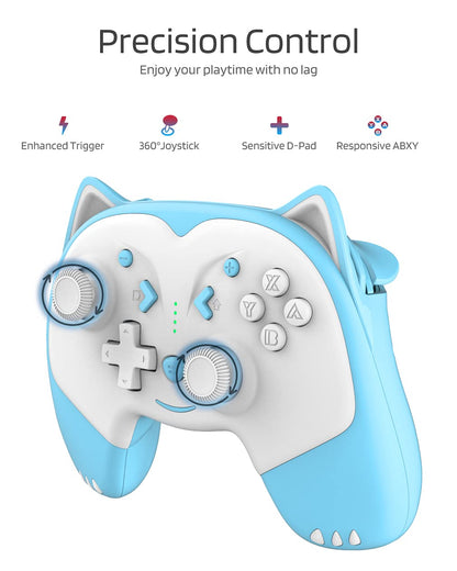 KINVOCA Wireless Controller for Nintendo Switch - Turbo, Vibration, Motion, Blue, Model EG09A