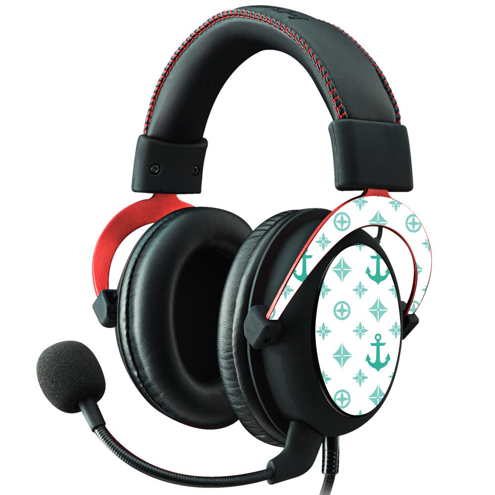 MIGHTY SKINS MightySkins Skin for Kingston HyperX Cloud II Headset - Teal Designer, Durable Vinyl Decal, Easy to Apply/Remove