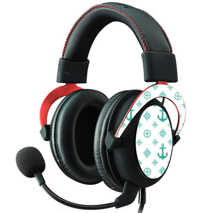 MIGHTY SKINS MightySkins Skin for Kingston HyperX Cloud II Headset - Teal Designer, Durable Vinyl Decal, Easy to Apply/Remove