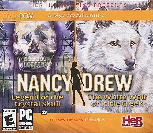 Her Interactive Nancy Drew 2 Pack Video Game Set - Crystal Skull & White Wolf Figurines, White
