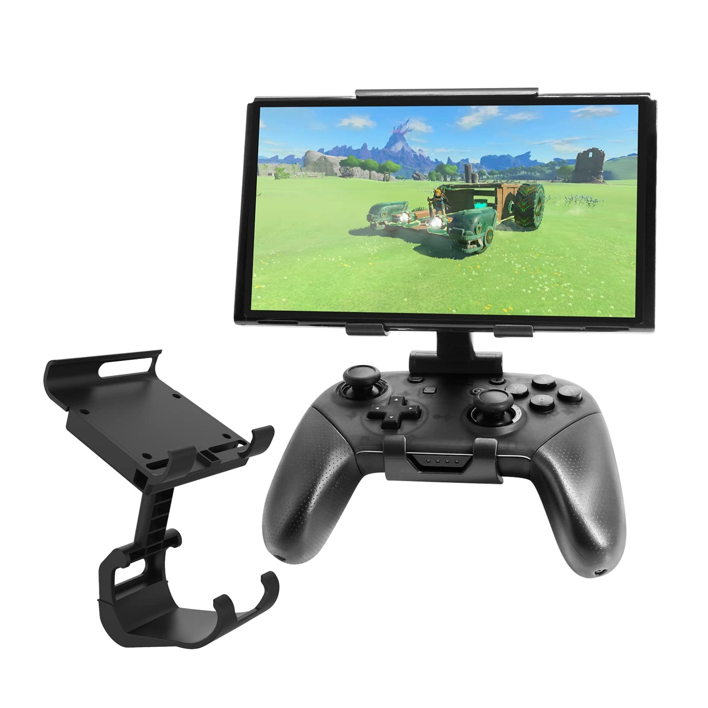 ahishfoneya Adjustable Mount Clip for Switch Official Pro Controller  The Original Pro Controller Clip Mount Compatible with Nintendo Switch/OLED/Lite Black (Black)