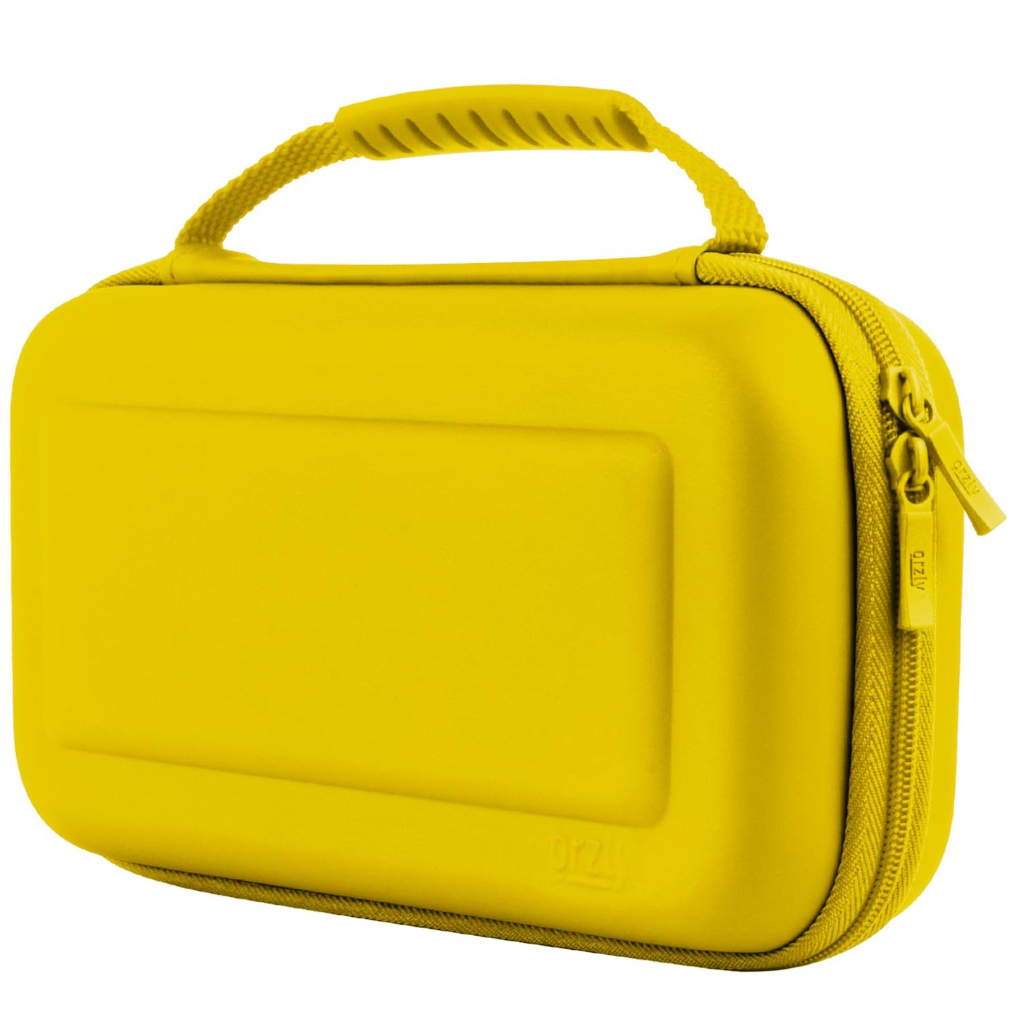 Orzly Carrying Case for Nintendo Switch OLED and Switch Console - Yellow Protective Hard Portable Travel case Shell Pouch for Nintendo Switch Console & Accessories