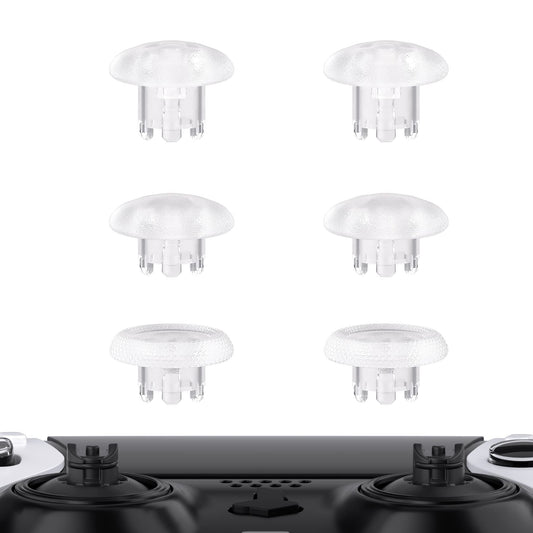 eXtremeRate Clear Replacement Swappable Thumbsticks for PS5 Edge Controller, Custom Interchangeable Analog Stick Joystick Caps f