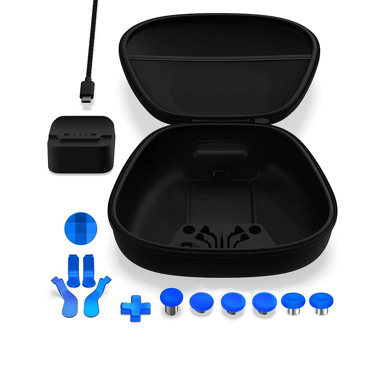 Complete Component Pack for Xbox Elite Controller Series 2 - Accessories Replacement Parts Repair Kit with Storage Case  Charging Dock and Charger Cable  6 Thumbsticks  4 Paddles  1 D-Pad