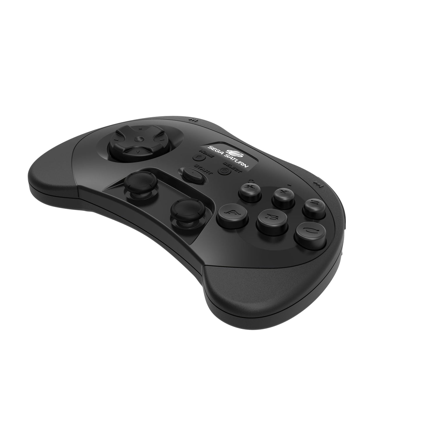 Retro-Bit SEGA Saturn Wireless Pro Controller - 2.4GHz, Black, for Sega Saturn, Genesis Mini, Switch, PC, Mac, Includes 2 Receivers
