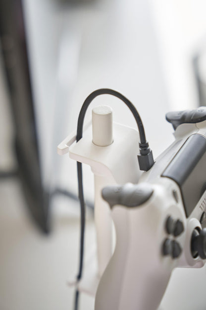 YAMAZAKI Smart Universal Adjustable Game Controller Stand - Alloy Steel, One Size, White, Model 5088-P