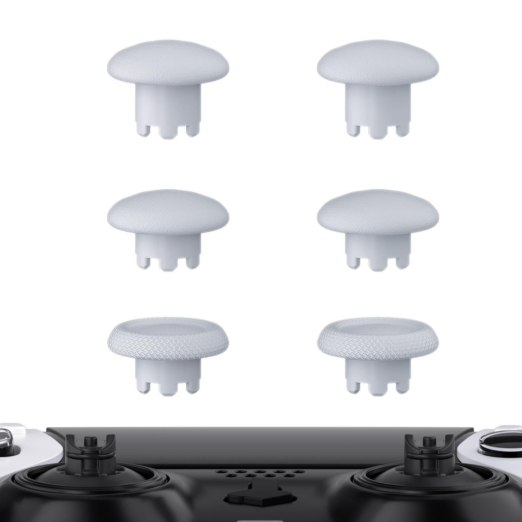 eXtremeRate Solid White Replacement Swappable Thumbsticks for PS5 Edge Controller - Custom Interchangeable Analog Stick Joystick