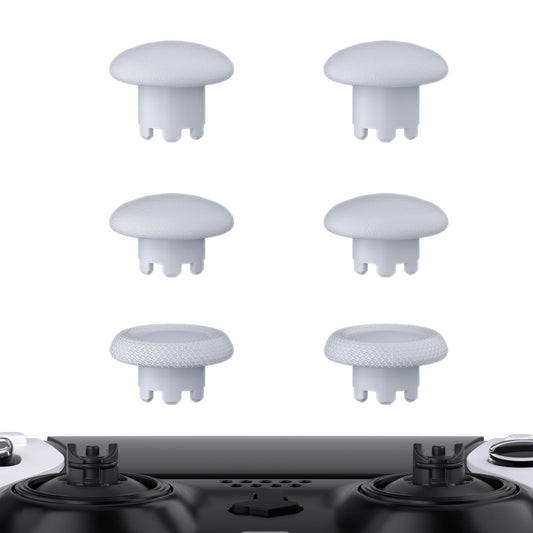eXtremeRate Solid White Replacement Swappable Thumbsticks for PS5 Edge Controller - Custom Interchangeable Analog Stick Joystick
