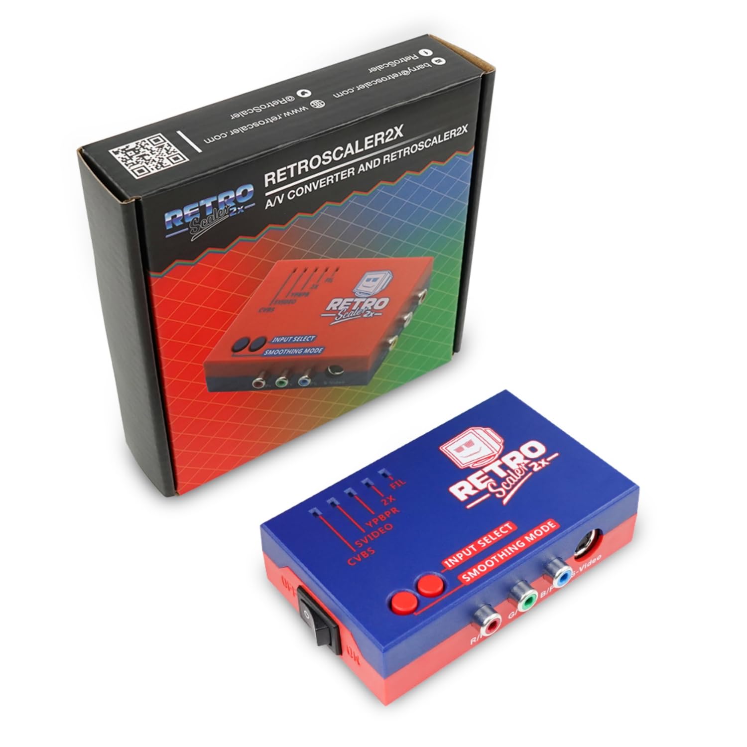 BITFUNX RetroScaler2x HDMI Converter - Supports Line Doubler & Pass-Through Modes - Blue - Compatible with PS2/N64/Dreamcast/MD/NGC/SFC