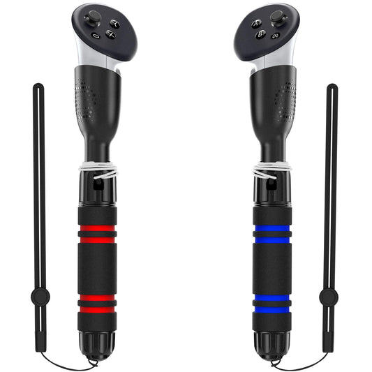 YOGES VR Controller Handle Attachments for Meta Quest 3/Oculus Quest 2 - Black, Q9 Model, Long Arms for Gorilla Tag & Beat Saber