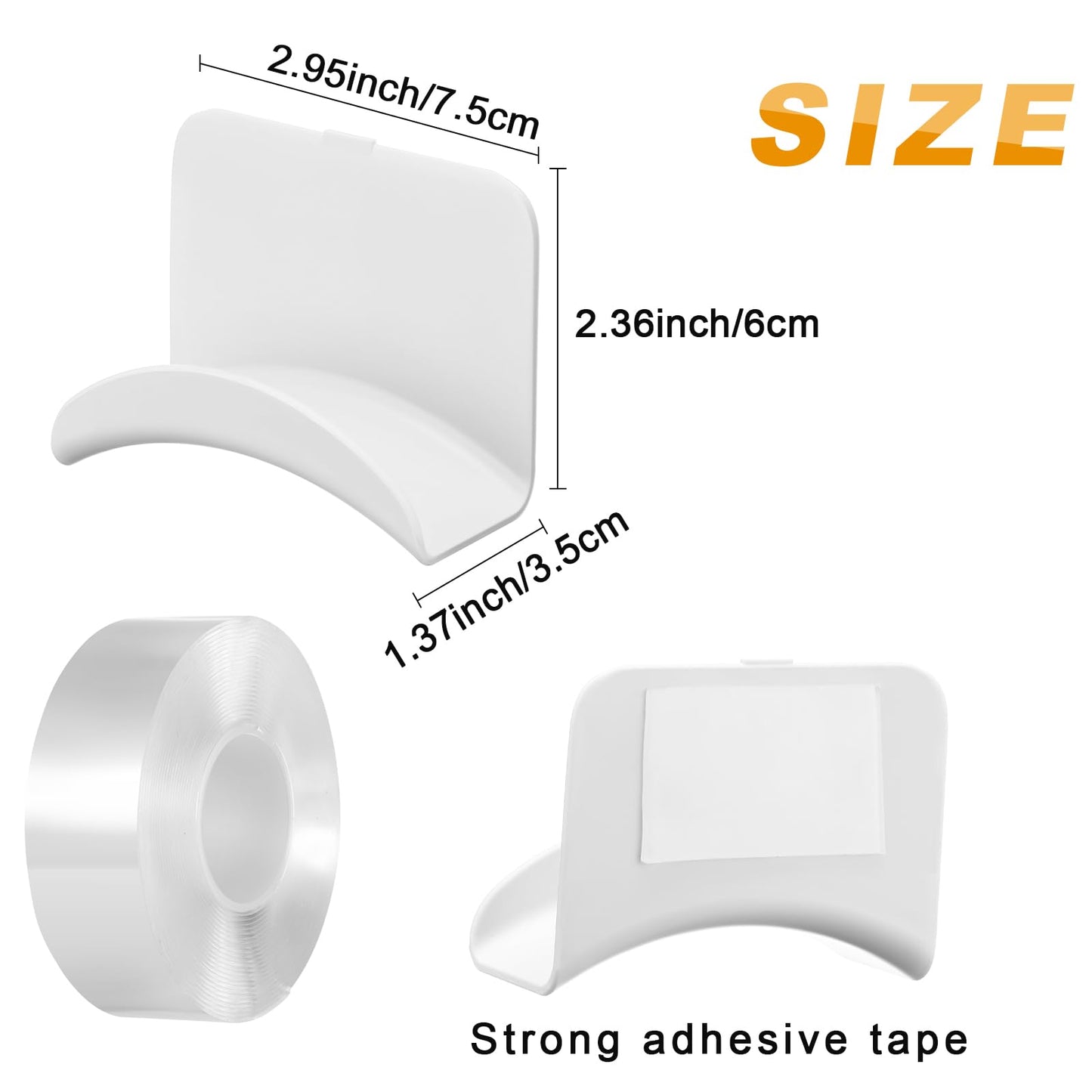 Wonderjune Headphone Wall Hangers, Adhesive Hooks for Gaming Headset, 12 Pcs, White, Universal Mount for Headphones and Caps