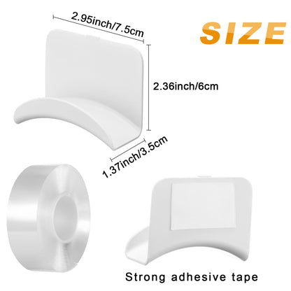 Wonderjune Headphone Wall Hangers, Adhesive Hooks for Gaming Headset, 12 Pcs, White, Universal Mount for Headphones and Caps