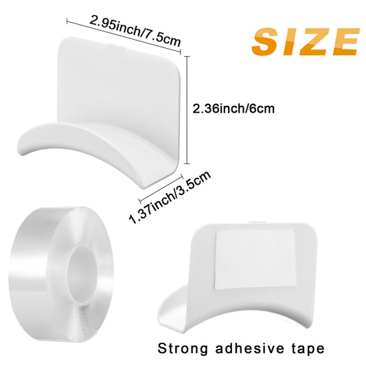 Wonderjune Headphone Wall Hangers, Adhesive Hooks for Gaming Headset, 12 Pcs, White, Universal Mount for Headphones and Caps