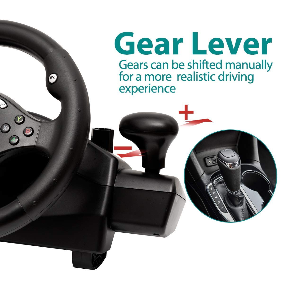 DOYO R270 Racing Wheel with Pedals for PC/Xbox/PS4/Switch - 270° Steering Wheel, Dual Vibration, Clamp Mount, 10.1 Inch