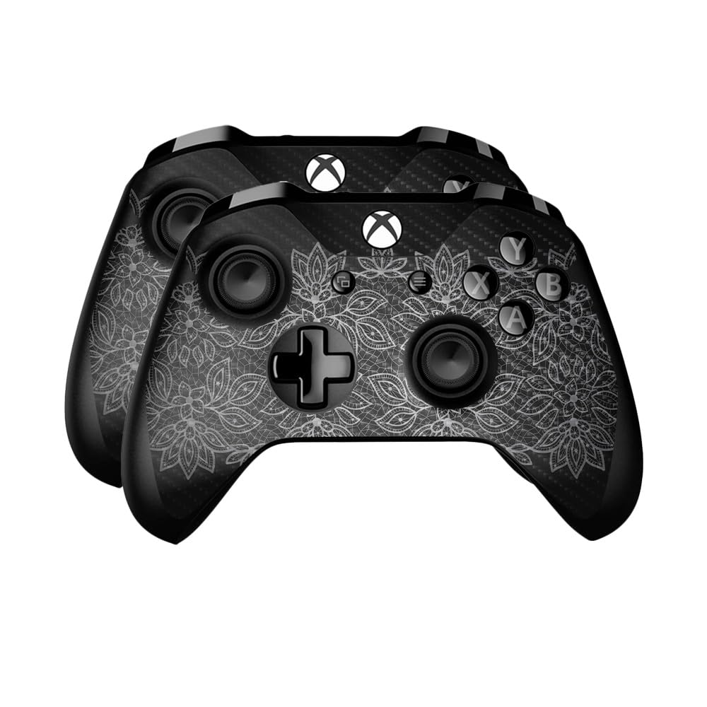Carbon Fiber Skin Compatible with Microsoft Xbox One Controller (2 Pack) - Floral Lace - Premium 3M Vinyl Protective Wrap Decal Cover - Easy to Apply | Crafted in The USA by MightySkins