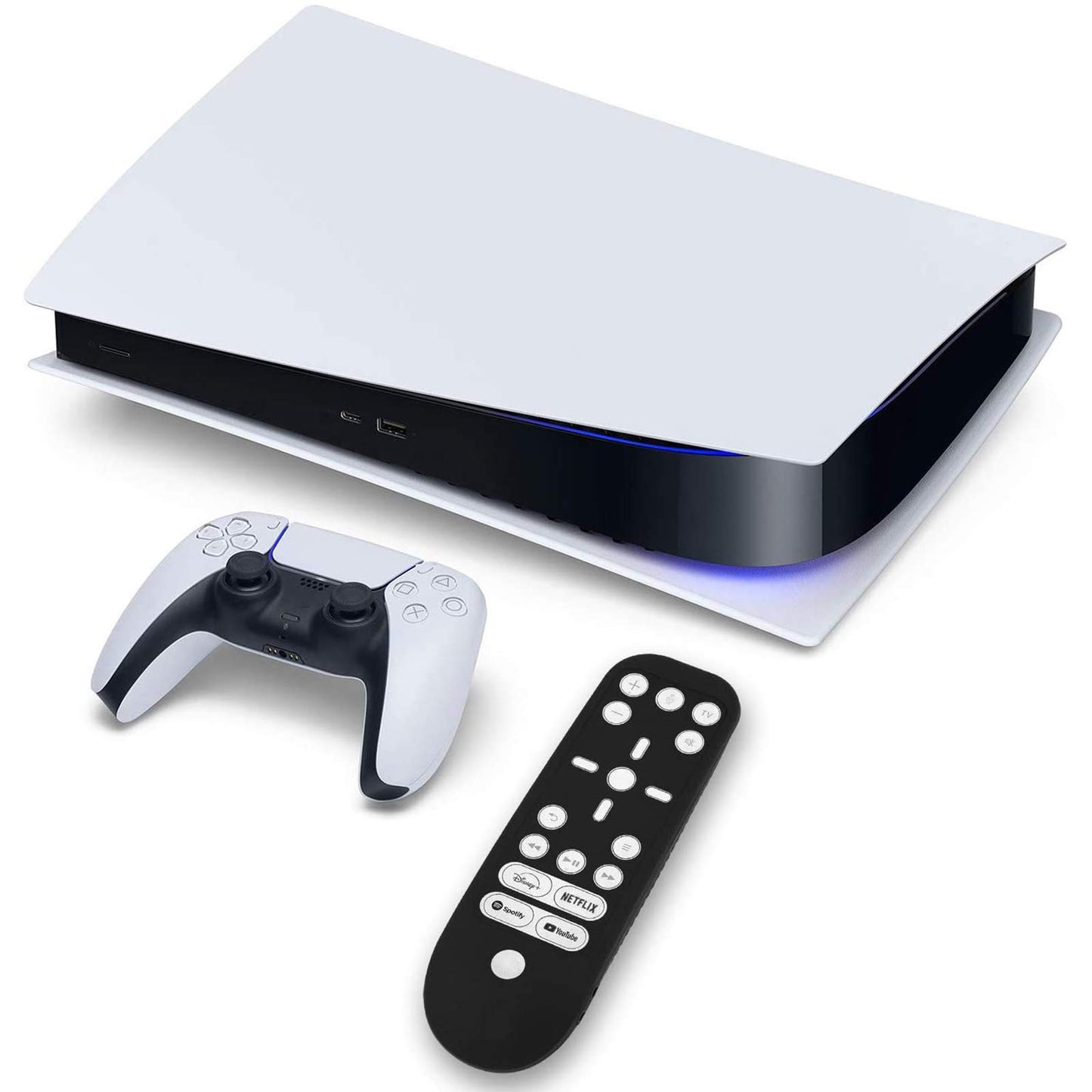 GEEKRIA Silicone Remote Control Cover for Sony PS5 - Shock-Absorption Full Body Protective Sleeve, Black