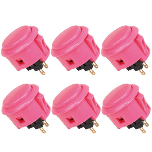 Sanwa 6 pcs OBSF-30 Original Push Button 30mm - for Arcade Jamma Video Game & Arcade Joystick Games Console (Pink)  Use for Arcade Game Machine Cabinet S@NWA