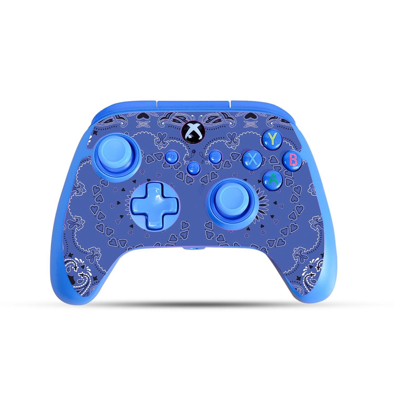 Gaming Skin Compatible with PowerA Xbox Series X|S Enhanced Wired Controller - Blue Bandana - fine 3M Vinyl Protective Wrap Decal Cover - Easy to Apply | Crafted in The USA by MightySkins