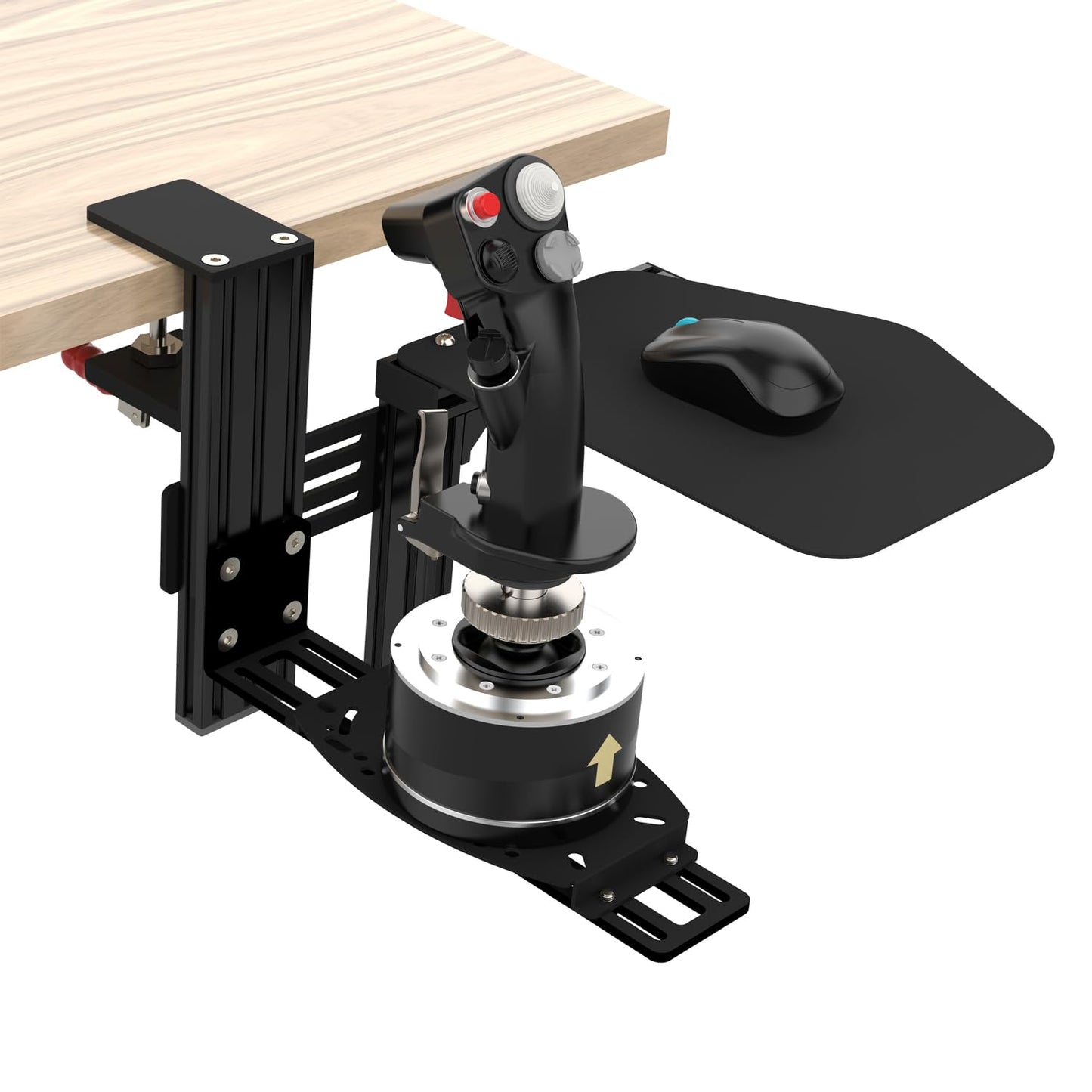 EG STARTS Metal Mouse Pads Mount Holder Platform for HOTAS Joystick, 10.6L x 9.4W inches, Black, Compatible with Flight Simulation Setup