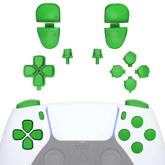 eXtremeRate Replacement D-pad R1 L1 R2 L2 Triggers Share Options Face Buttons  Green Full Set Buttons Compatible with ps5 Controller BDM-030 BDM-040 BDM-050 - Controller NOT Included